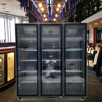 Réfrigérateur commercial à refroidissement par air pour boissons et bières, 1650L, 4 portes, pour supermarchés et bars