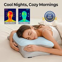 Bantal Tidur Busa Pendingin Lambat Kembang Kembali, Bantal Ergonomis Bentuk Tanduk Sapi Isi Busa untuk Tidur Grosir
