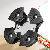 I03FC15YRD- # H #     Canne de marche à quatre pieds en alliage d'aluminium avec poignée en bois à motifs floraux réglable et rotation à 360° °   Base rotative