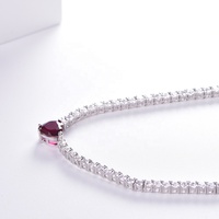 Collier ras du cou Hip Hop en argent sterling 925 blanc avec pendentif chaîne tennis et pierres rondes en moissanite personnalisées de 3 mm et 4 mm