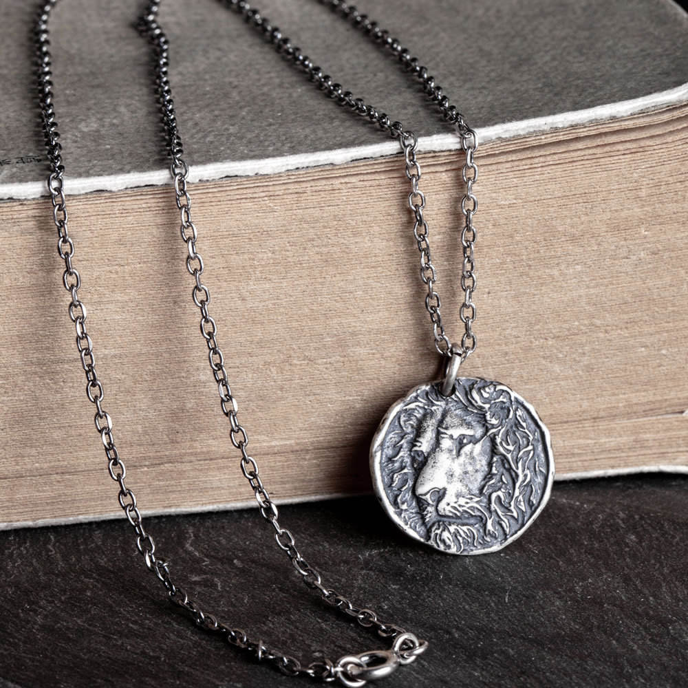 Punk S925 Sterling Silver Lion Head Necklace Charm Pendant Vintage Necklace Pendant For Man And Women 