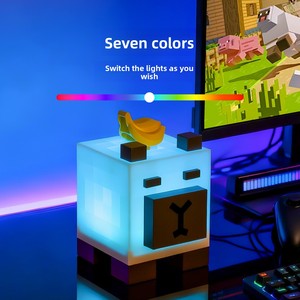Lampada Notturna Moderna a Forma <span class=keywords><strong>di</strong></span> Capibara in Blocchi ABS, Luci Colorate a Sette Colori, Ricarica USB, Dimmerazione Continua, Il Mio <span class=keywords><strong>Mondo</strong></span> - Product Image 1