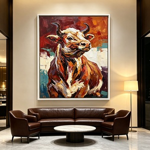 <span class=keywords><strong>Peinture</strong></span> à l'huile à texture épaisse Impasto, cadre blanc, décoration pour bureau, hôtel, café, <span class=keywords><strong>peinture</strong></span> sur toile animale inspirante - Product Image 6