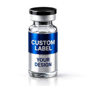 Custom Blue and Silver <b>Holographic</b> Glass Bottle Labels for 3ml 10ml Packaging - Product Image 1