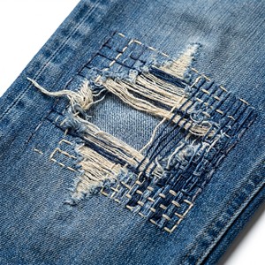 Jeans déchirés de créateur pour femmes, style streetwear, pantalon en denim, qualité boutique, OEM - Product Image 3