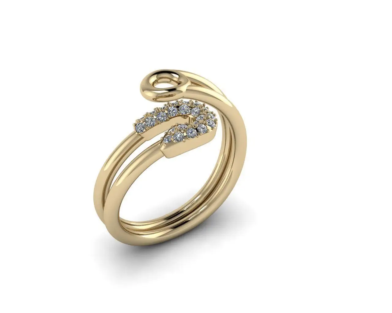 FirstMadam High Quality Fine Jewelry 18K Solid Gold Engagement Diamonds Ring
