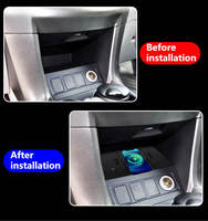 Chargeur de voiture sans fil rapide pour allume-cigare Toyota RAV4 2005-2012, haute vitesse, 18V, matériau ABS+PC ignifuge, design magnétique, LED