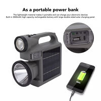 Lampe torche solaire portable avec batterie externe, affichage multifonctionnel, type C, portable pour le camping en plein air