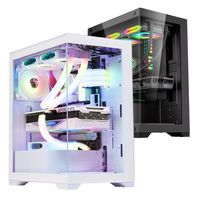 Boîtier PC Gamer SNOWMAN personnalisable, format M-ATX / Mini-ITX, tour moyenne, verre trempé, couleur noire.