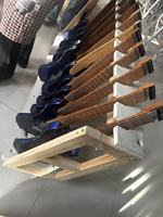 Guitare électrique bleue à 7 cordes avec manche en érable carbone, design sans tête, dos/côtés en acajou, matériau latéral en acajou
