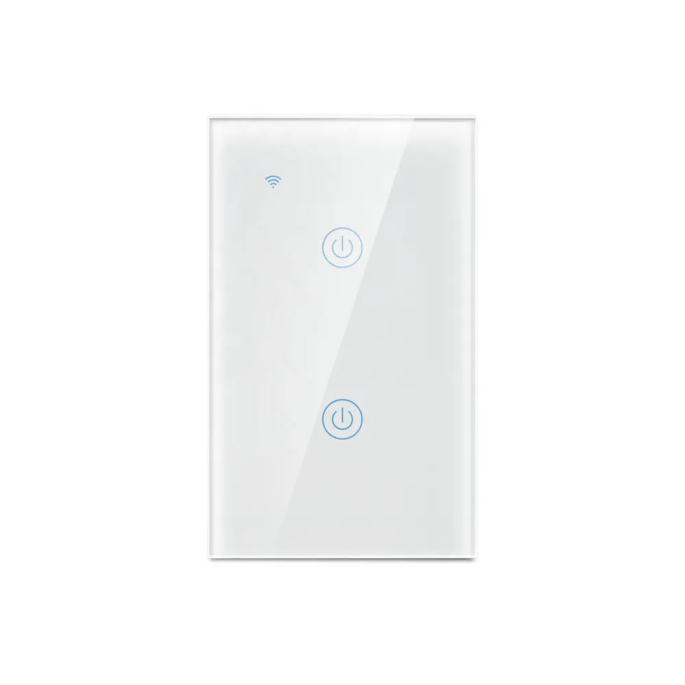 WiFi 2 갱단 단일 라이브 와이어 터치 스크린 라이트 스위치 전기 스위치 220V/2.4GHz Wi-fi 원격 스위치 스마트 홈