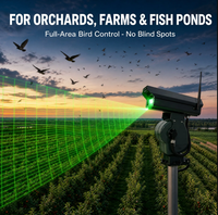 Répulsif d'Oiseaux Intelligent PTZ à Laser 1W Vert, Rotation Continue à 360°, Contrôle via APP Bluetooth pour Ferme, Verger, Vignoble, Agriculture