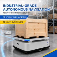 Châssis de robot AMR AGV avec capacité de charge de 300 kg, navigation LiDAR V-SLAM, batterie LFP, 20h d'autonomie, alerte vocale, transport de matériel en entrepôt