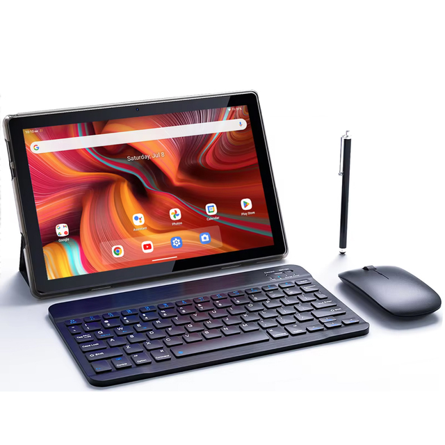 M1019 8.4mm Ultra-Thin 10-Inch Android 4G LTE Tablet Octa Core Dual SIM Calling 4GB+64GB Storage Keyboard MTK Metal Tablet PC