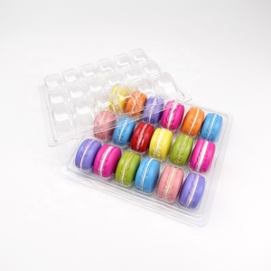 Bandeja de Plástico PET Transparente con 18 Compartimentos para Macarons, Caja de Exhibición para Postres y Galletas - Product Image 1