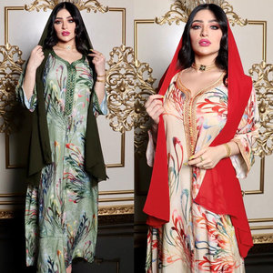 Mode musulmane, robe arabe pour femmes, abaya Dubaï, robe imprimée Ramadan, abaya Eid Mubarak, robe abaya - Product Image 2