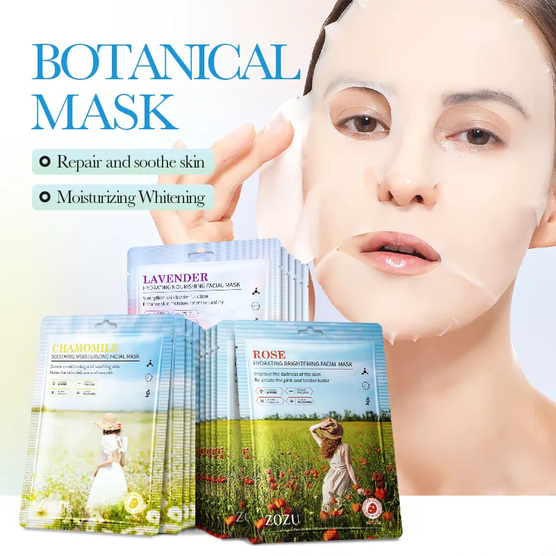 ZOZU Máscara Facial Natural Orgânica de frutas orgânicas com extratos de plantas de lavanda e rosas Máscara Facial hidratante e nutritiva para clareamento