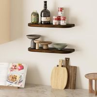Support de rangement mural en bois de style campagnard Double niveaux Coins arrondis Support décoratif de ferme pour chambres et cuisines