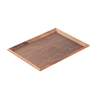 Assiette de fruits jetable rectangulaire en noyer moderne plat de service en bois massif pour les fêtes d'hôtels domestiques-vente en gros d'usine