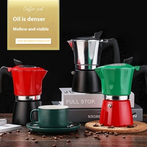 Cubierta de plástico transparente moderna de doble color, cafetera italiana octogonal especial para principiantes, café Mocha a mano - Product Image 2