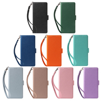 Étui portefeuille en cuir PU avec porte-cartes, dragonne et béquille pour Samsung S22 Ultra/S22 Plus/S22/S21 Ultra/S21/S20