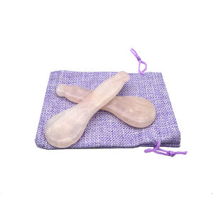 Gua Sha-cuchara de cuarzo rosa para masaje, herramientas de raspado tradicional, herramienta para evitar arrugas, adelgazamiento, reafirmante - Product Image 1