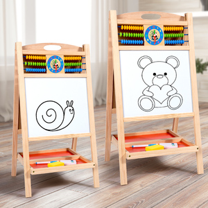 <span class=keywords><strong>Pizarra</strong></span> de Doble Cara, <span class=keywords><strong>Pizarra</strong></span> Blanca, Mesa de Dibujo, <span class=keywords><strong>Caballete</strong></span> de Arte de Madera con Marcadores, Borrador, Letras Magnéticas - Product Image 4