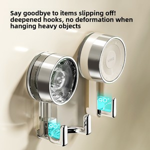 Gancio a ventosa sottovuoto senza foratura, adesivo senza tracce per bagno e <span class=keywords><strong>cucina</strong></span>, appendiabiti resistente, stile lusso leggero, in ABS. - Product Image 4