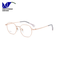 Monture optique polygonale en titane sur mesure OEM, anti-lumière bleue, pour enfants et adolescents, taille 45-16-138, par notre équipe de designers interne