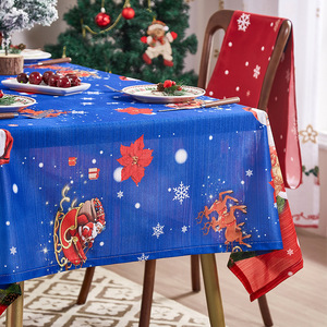 <span class=keywords><strong>Nappe</strong></span> de Noël en polyester faite à la main avec motif flocon de neige, imprimée pour le Nouvel An, idéale pour les fêtes à domicile - Product Image 5