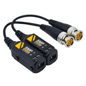 Push-in tipi 2MP 5MP 8MP 4 in 1 HD pasif video balun ses tel için mikrofon amplifikatör hoparlör kablosu
