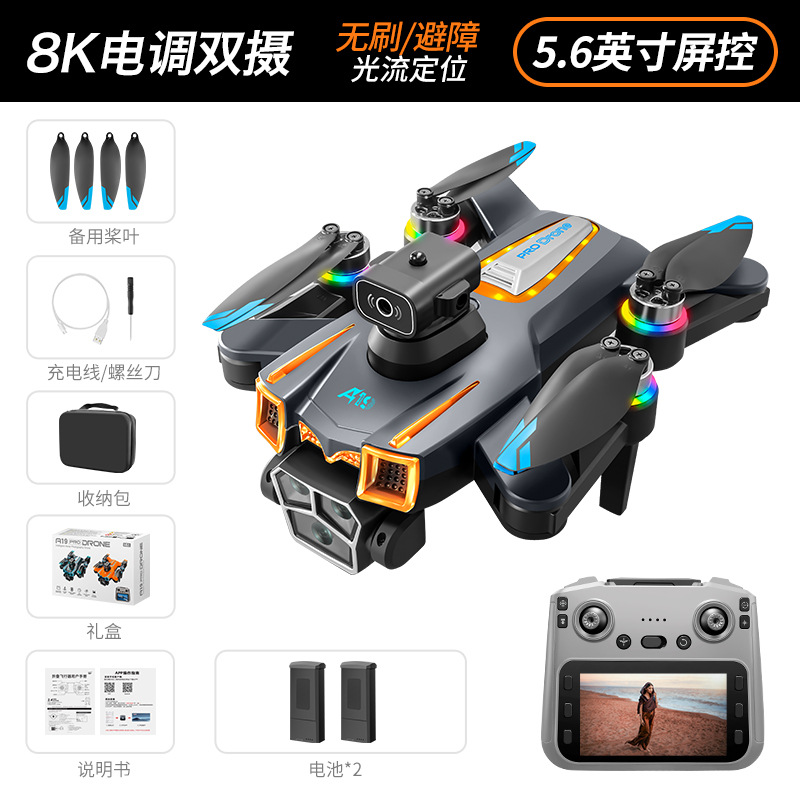 Gray - Dual Battery Version (5.6-inch Large Screen + Brushless Optical Flow ESC)