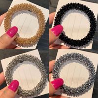 Coleteros de cristal con purpurina, coleteros apilables, pulseras elásticas con cuentas, sujetadores de cola de caballo, bandas para el cabello con diamantes de imitación brillantes