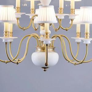 Lustre en laiton de style français de luxe, abat-jour à franges en cristal, <span class=keywords><strong>plafonnier</strong></span> multi-bras pour projet immobilier - Product Image 2
