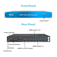 Procesador de Video Wall 8K60 FPGA, 15 Salidas HDMI, Diseño 1x15 2x7, Ajuste de Bisel Independiente para Pantallas de Proyección Grandes en Exposiciones