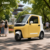 Tricycle Électrique Passager LIMO, Tricycle Électrique à 2 Portes et 3 Sièges avec Cabine Fermée pour Trajets Communautaires, Vente en Gros