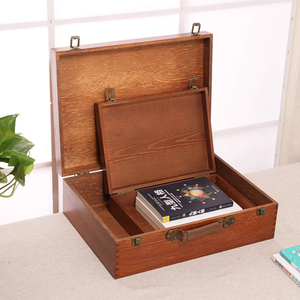 Polished Pine Wood Storage Box With a Lockable Flip Lid for <strong>Memory</strong> Gift Jewelry Cigar <strong>Keepsakes</strong> Decorative Stash Boxes - Product Image 3