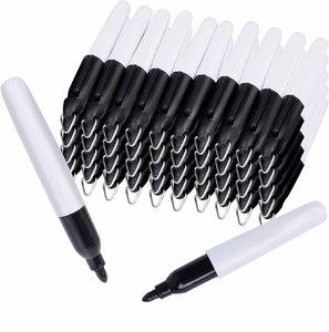 KHY – Lot de mini-marqueurs permanents noirs non toxiques et imperméables, personnalisables, avec clip porte-clés, pour écriture et dessin (vente en gros) - Product Image 1