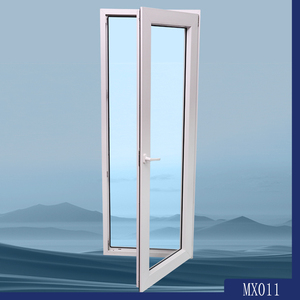 Puertas interiores exteriores de <span class=keywords><strong>PVC</strong></span> blanco, marco de vidrio doble, puertas interiores abatibles de entrada, patio oscilante residencial francés, otras puertas - Product Image 2