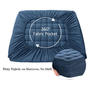 แผ่นรองนอนขนาดคิงไซส์ หนาพิเศษ <span class=keywords><strong>ผ้า</strong></span>คลุมที่นอนแบบนุ่มพิเศษ บรรจุใยสังเคราะห์คุณภาพสูง สำหรับบรรเทาอาการปวดหลัง - Product Image 4