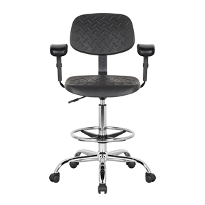 Chaise de laboratoire réglable ESD avec accoudoirs et repose-pieds pour salle blanche, laboratoire de chimie et de sciences - Product Image 1