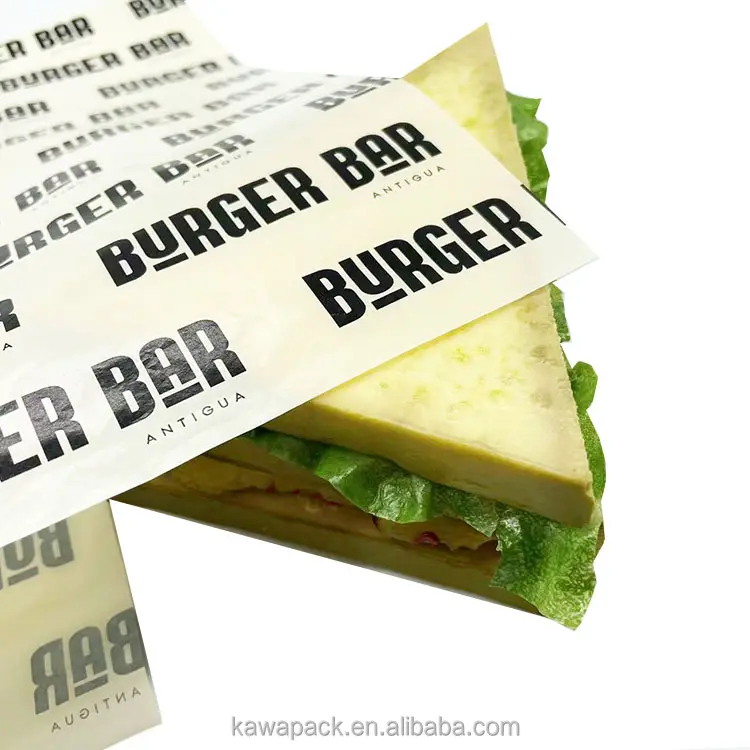 Tastyfood burger packaging carta da imballaggio per alimenti