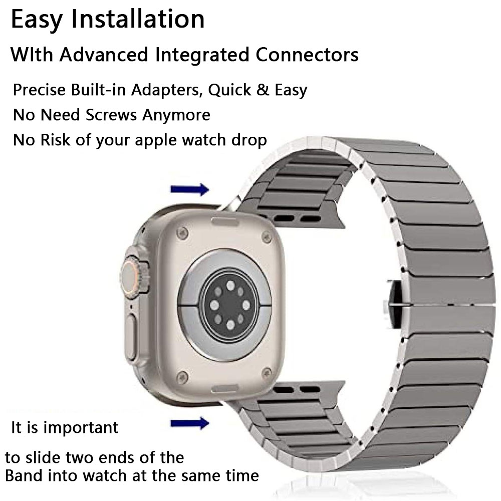 Luxury Breathable Stainless Steel Watch Band for Watch Series 11-1 Ultra Durable Metal Solid Sublimation Strap