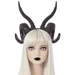 Cosplay cuerno pelo HoopDemon cabra Hornsn fiesta <span class=keywords><strong>disfraz</strong></span> accesorios mujeres niñas <span class=keywords><strong>diablo</strong></span> <span class=keywords><strong>cuernos</strong></span> 3D Halloween negro diadema - Product Image 4