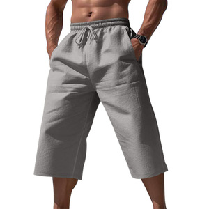 2026 Summer <strong>Men's</strong> Linen Breathable Gym <strong>Shorts</strong> Loose Fit Casual Sports Wear <strong>S</strong>-3XL Capri Pants Service Available - Product Image 5