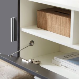 DB Fashion LED Light TV Stand Console Entertainment Center Panel Style TV Cabinet con función de control remoto - Product Image 6