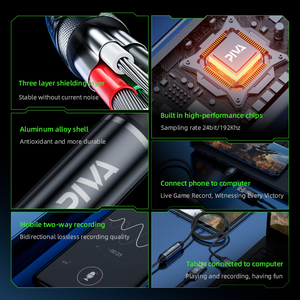 Piva 150cm Cáp 24bit/<span class=keywords><strong>192kHz</strong></span> chất lượng âm thanh lossless dòng ghi âm âm thanh cầu âm thanh cho trò chơi hoặc phát sóng trực tiếp - Product Image 3