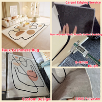Tapis épais et moelleux en fourrure synthétique pour intérieur, antidérapant, pour chambre à coucher, dortoir, salon, meubles de maison, 100% polyester, surjeté