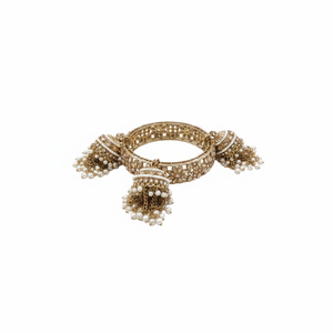 Gold Plated Fine Jewelry <b>Sets</b> Crystal Stone and Pearl Bangles Elegant and Stylish <b>Bracelets</b> for Women Wedding Party Wear - Product Image 2