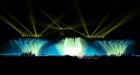 Fontaine d'eau avec projection holographique 3D, colonne d'eau de 110 m de long, projecteur HD, écran d'eau, film